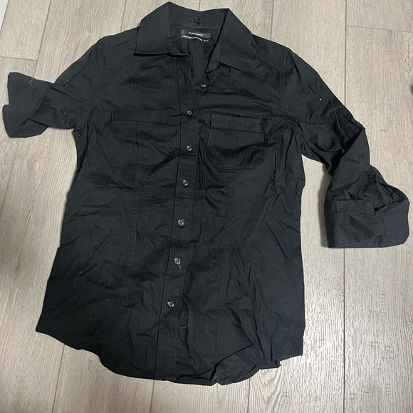 Women's Club Monaco Black Size Medium Button-Down Shirt - Picture 1 of 4